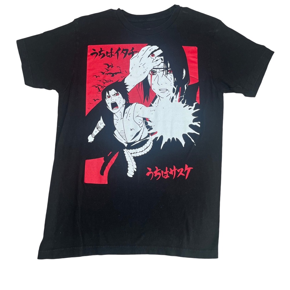 Ripple Junction Naruto Shippuden‎ Mens Medium Black Itachi Sasuke Graphic Tee